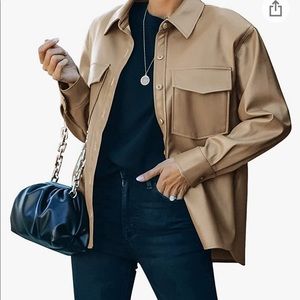 Women’s Faux Leather Brown Jacket